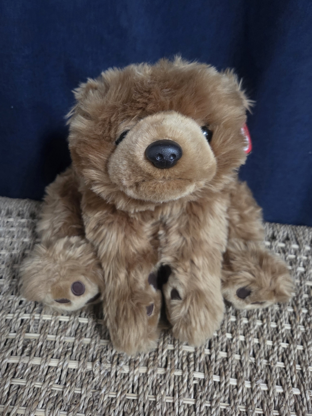 NWT Large Ty Classic Brown Plush Teddy with Red Heart Tag Super Soft Bin Z